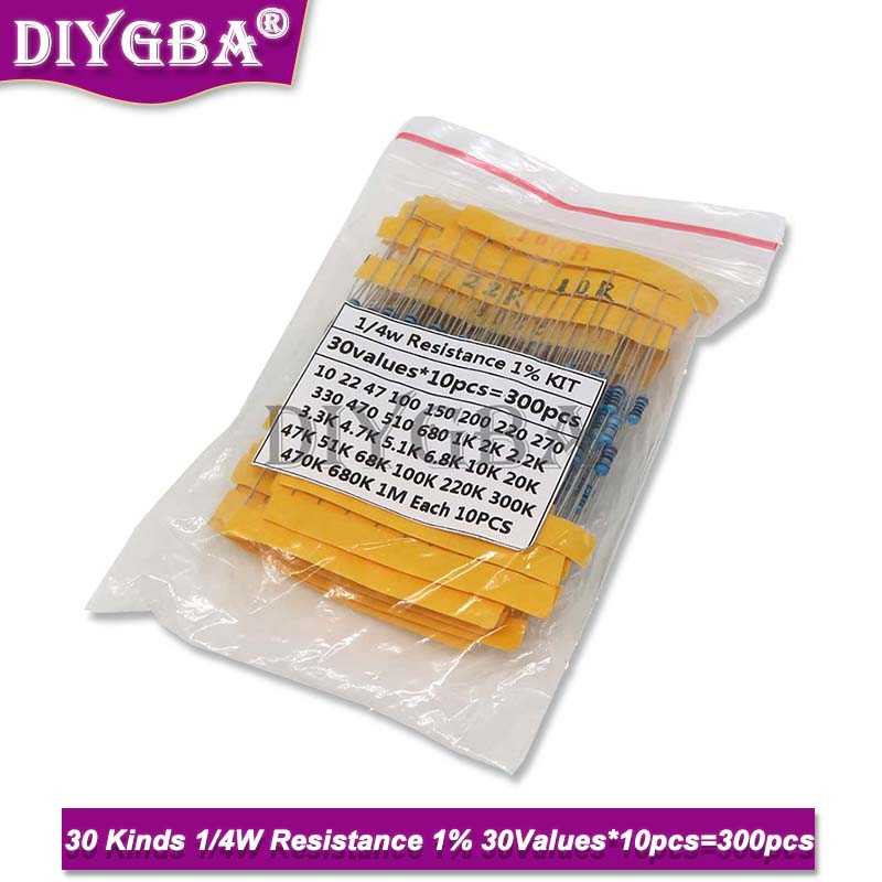 600PCS/Set 30Kinds 1/4W Resist - Resistor Kit 1 4W 评论和价格