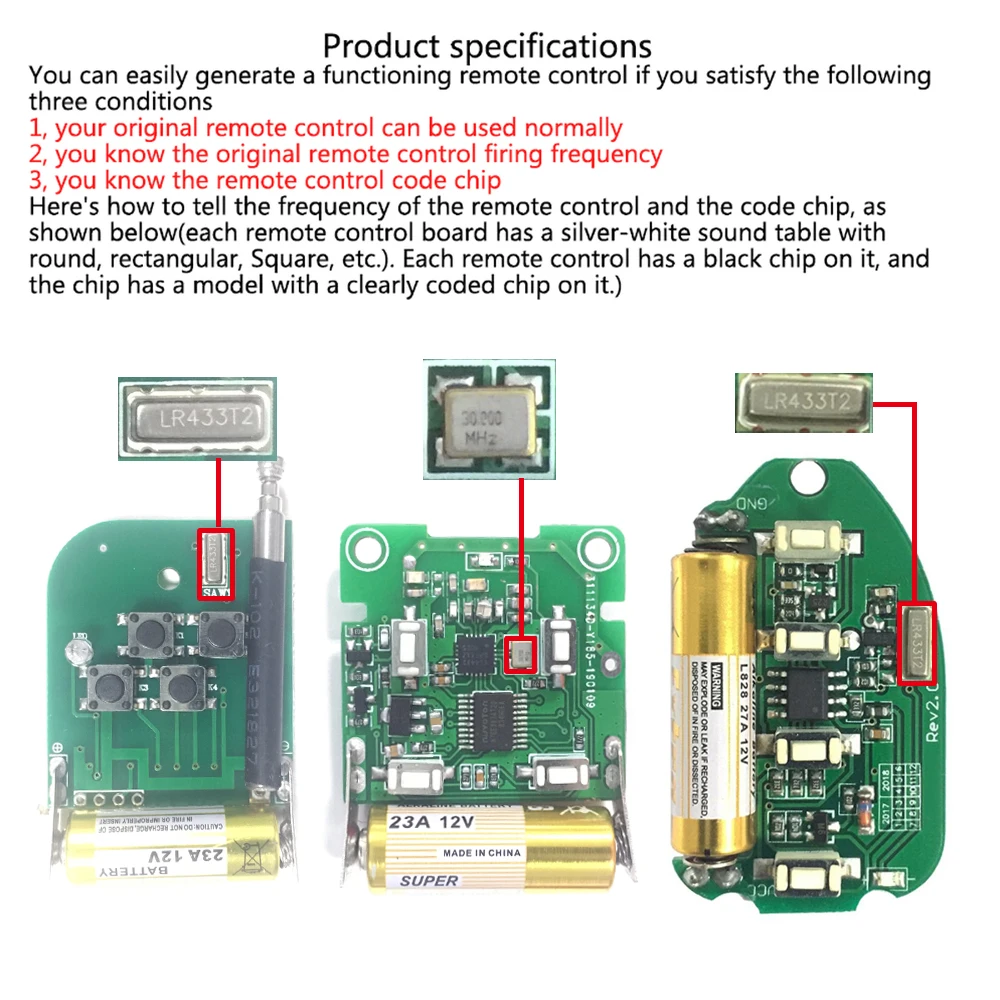 1/50pcs 433MHz Remote Control  - Diy Electronics Button 评论和价格