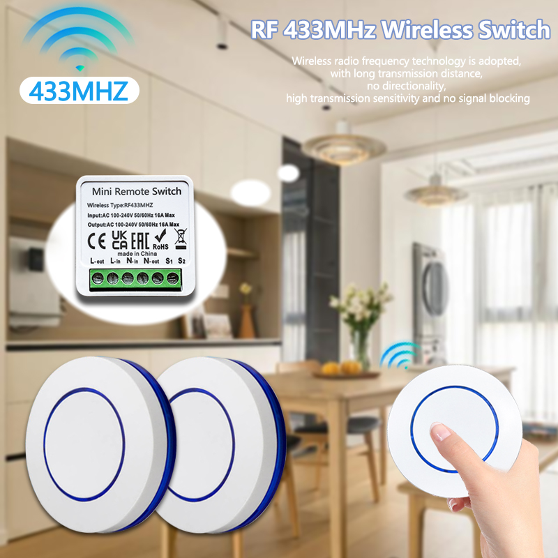 433HMz Wireless Light Switch 1 - Diy Electronics Button 评论和价格