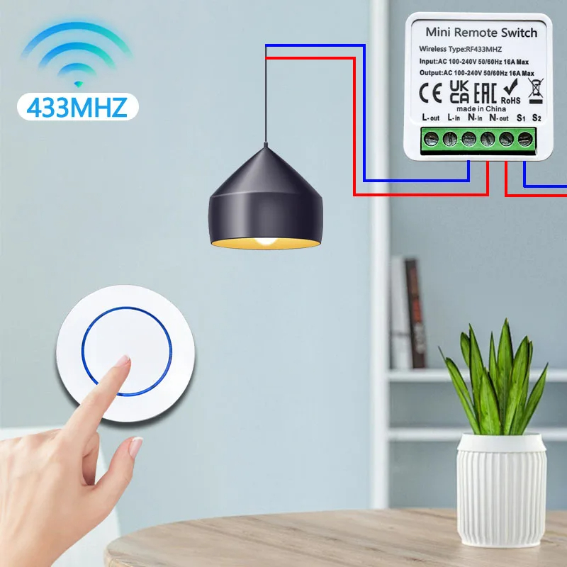 433HMz Wireless Light Switch 1 - Diy Electronics Button 评论和价格