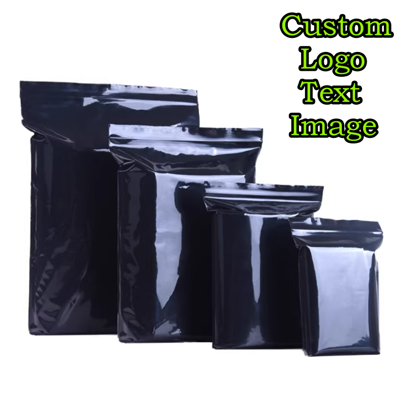 100PCS Black PE Plastic Ziploc - Diy Electronics Logo 评论和价格