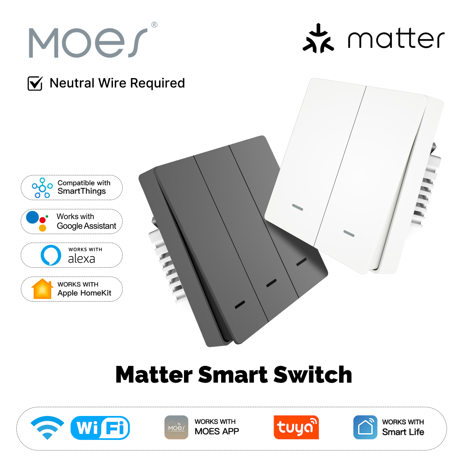 MOES Matter Tuya WiFi Smart Li - Diy Electronics Button 评论和价格