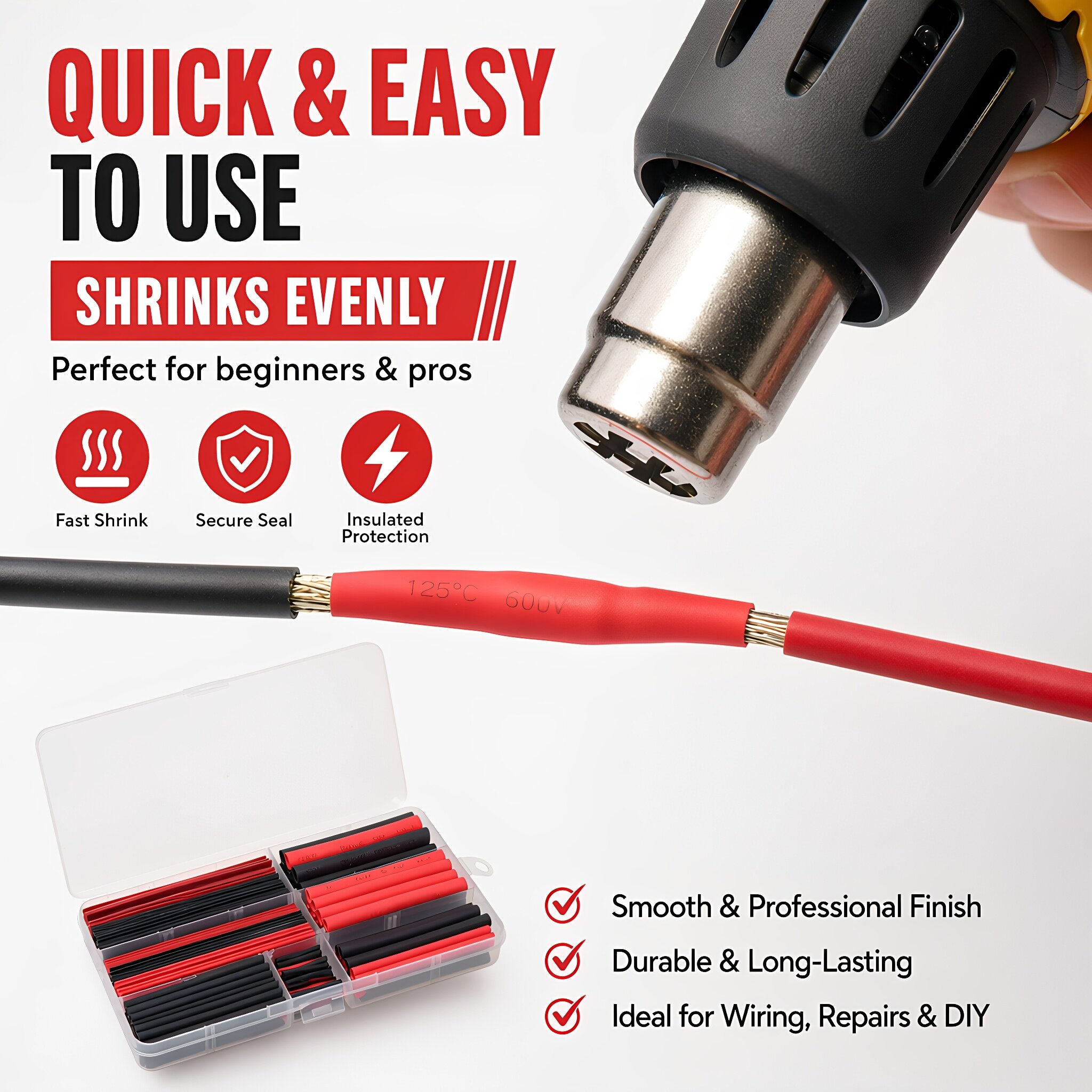 300Pcs Heat Shrink Tubing Kit  - Heat Shrink Tubing 评论和价格