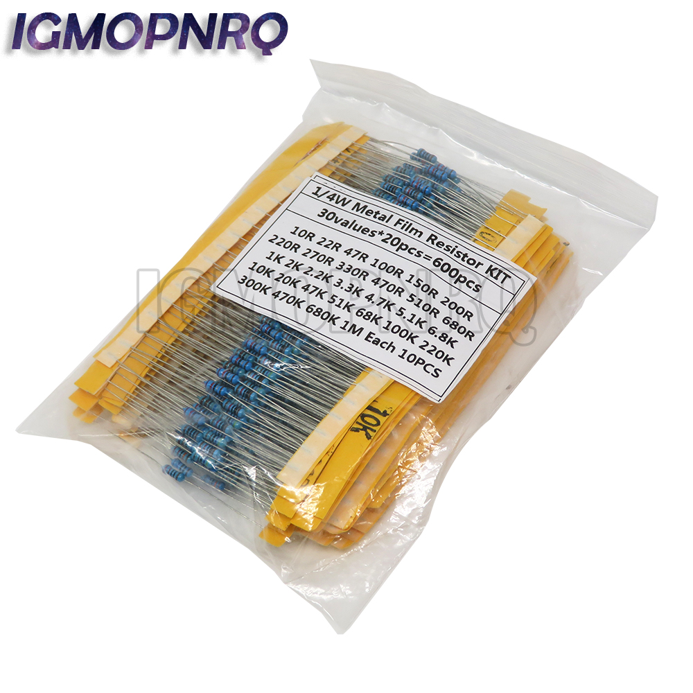 600pcs/set 30 Kinds 1/4W Resis - Resistor Kit 1 4W 评论和价格