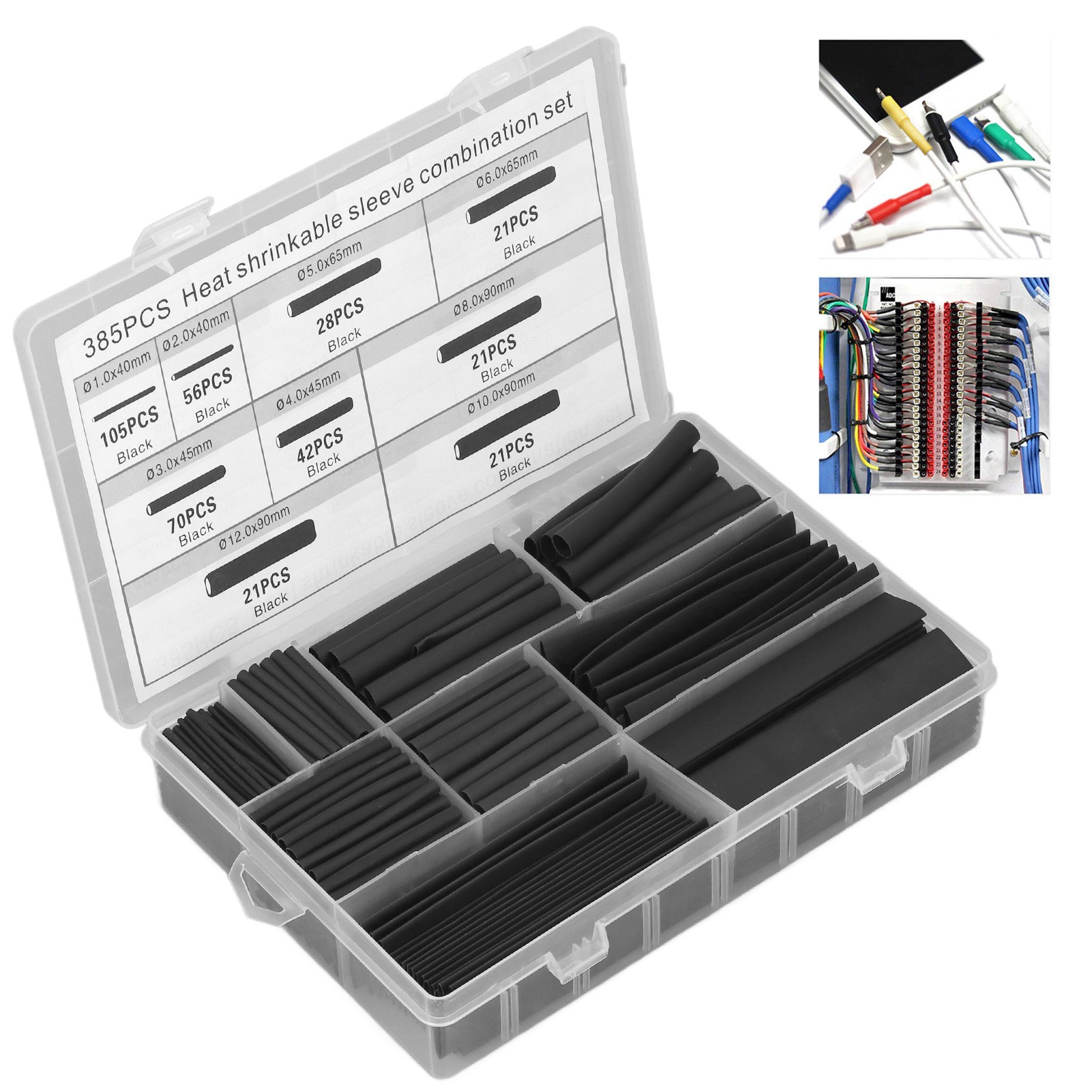 385Pcs Heat Shrink Tubing Kit  - Heat Shrink Tubing 评论和价格
