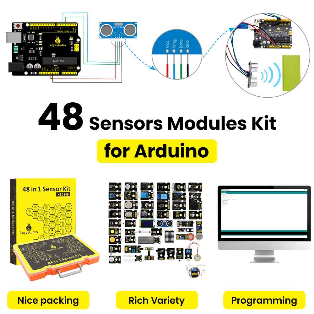 Keyestudio 48 in 1 Sensor Star - Arduino Uno Starter Kit 评论和价格