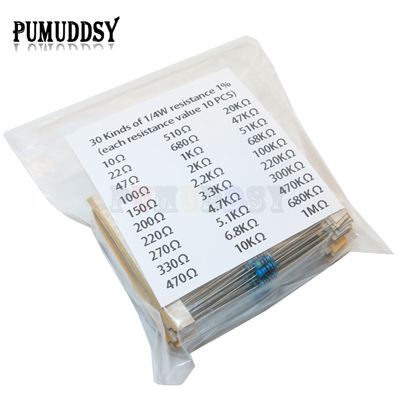 600pcs/set 30 Kinds 1/4W Resis - Resistor Kit 1 4W 评论和价格